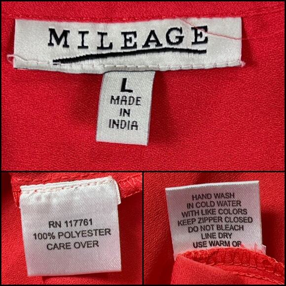 Mileage Partial Zip Up Sleeveless Chiffon Tank Top Bundle Size L Orange Purple - Picture 12 of 15